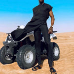 LinkMejor Men Sets Muslimer Clothing Saudi Arabia Solid O-neck Sleeveless Kaftan Jubba Thobe & Pants 2PCS Islamic Men's Suits