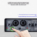 Q-24 Computer Soundcard External USB Audio Interface 24 Bit/192kHz 2 In 4 Out Sound Card with 48V Phantom Power Loopback Recording Streaming Podcast Studio Mixer