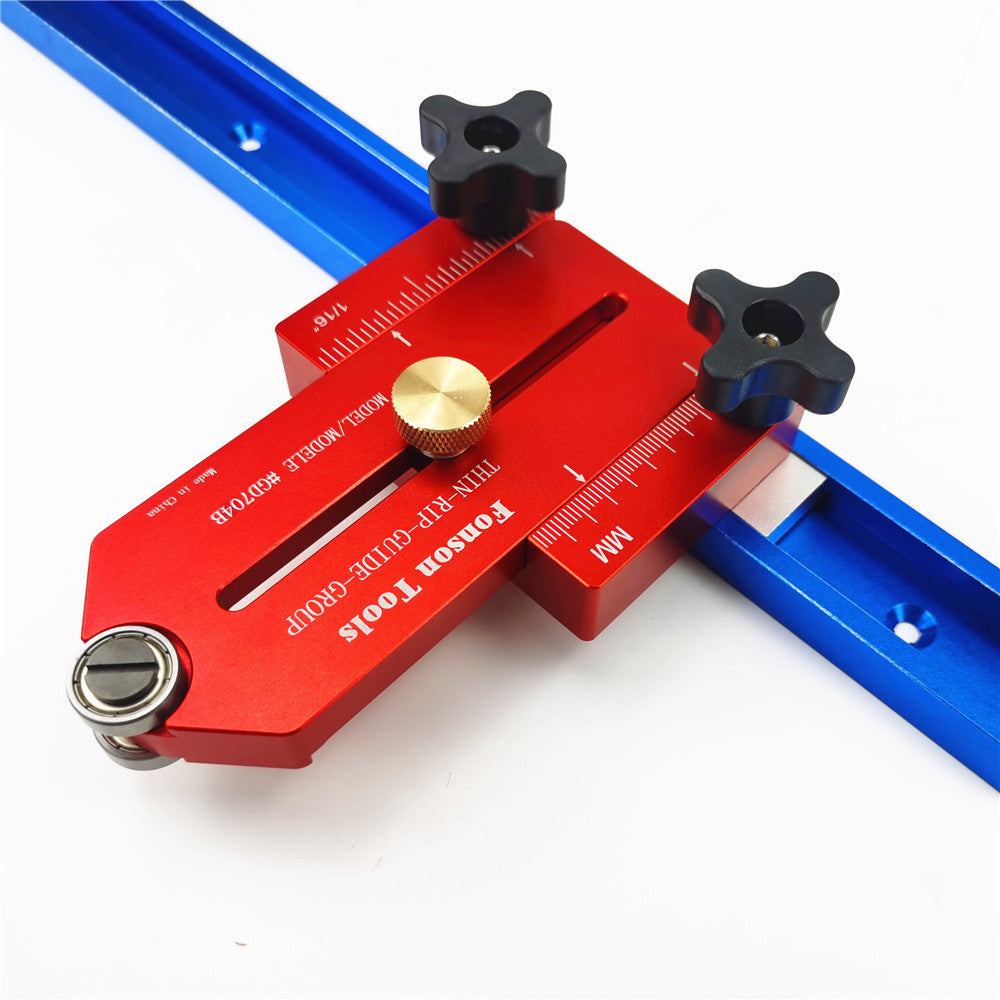 LinkMejor Upgrade Extended Woodworking Thin Rip Guide Lengthen Table Saw Fast Cutting Limit Fence Workbench T Track Guide