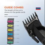 LinkMejor V-889 Professional Hair Clipper with LED Display 9000 RPM Ceramic & Stainless Steel Blades 5-Level Cutting Guide USB Charging for Home Barber Use