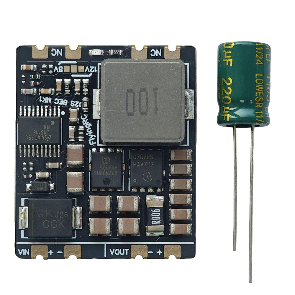 FlyingRC 10A 12S V1 BEC Step-down Module 5.2V/ 8V/ 12V Output with 35V 220UF Capacitor for RC FPV Racing Drones