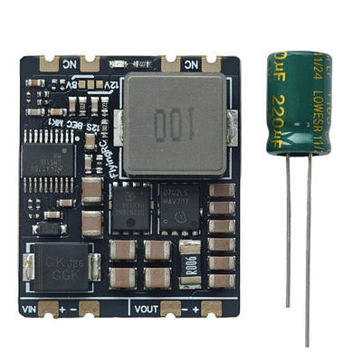 FlyingRC 10A 12S V1 BEC Step-down Module 5.2V/ 8V/ 12V Output with 35V 220UF Capacitor for RC FPV Racing Drones