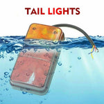 2Pcs 12V 24V 10 LED Tail Light Truck Trailer Truck Tail Light Side Light Turn Signal Indicator Stop Lamp Rear Brake Light IP65 Waterproof