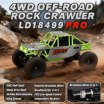 LinkMejor 18499 PRO RTR 1/18 2.4G 4WD FOC Brushless RC Car Rock Crawler Pipe Rack Off-Road Climbing Truck Alloy Body Shell LED Light Metal Oil Shocks Drive Shafts Full Proportional Vehicles Models Toys