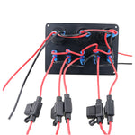 Car Boat Switch Panel Waterproof Digital Voltmeter Dual USB Port 12 Outlet Combination Marine LED Rocker 5 Gang
