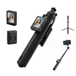 D11 Screen Mirroring Selfie Stick with Tripod 180° Rotation 4 Brightness Levels Portable Vlog Stand for iOS Android
