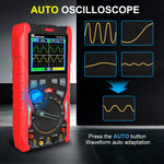 ET853C 3-in-1 2CH 70Mhz Oscilloscope Multimeter Signal Generator 3-In-1 200Msps Sampling Rate Bandwidth Dual Channel Color Screen Rechargeable Battery Auto Range Test Data Storage