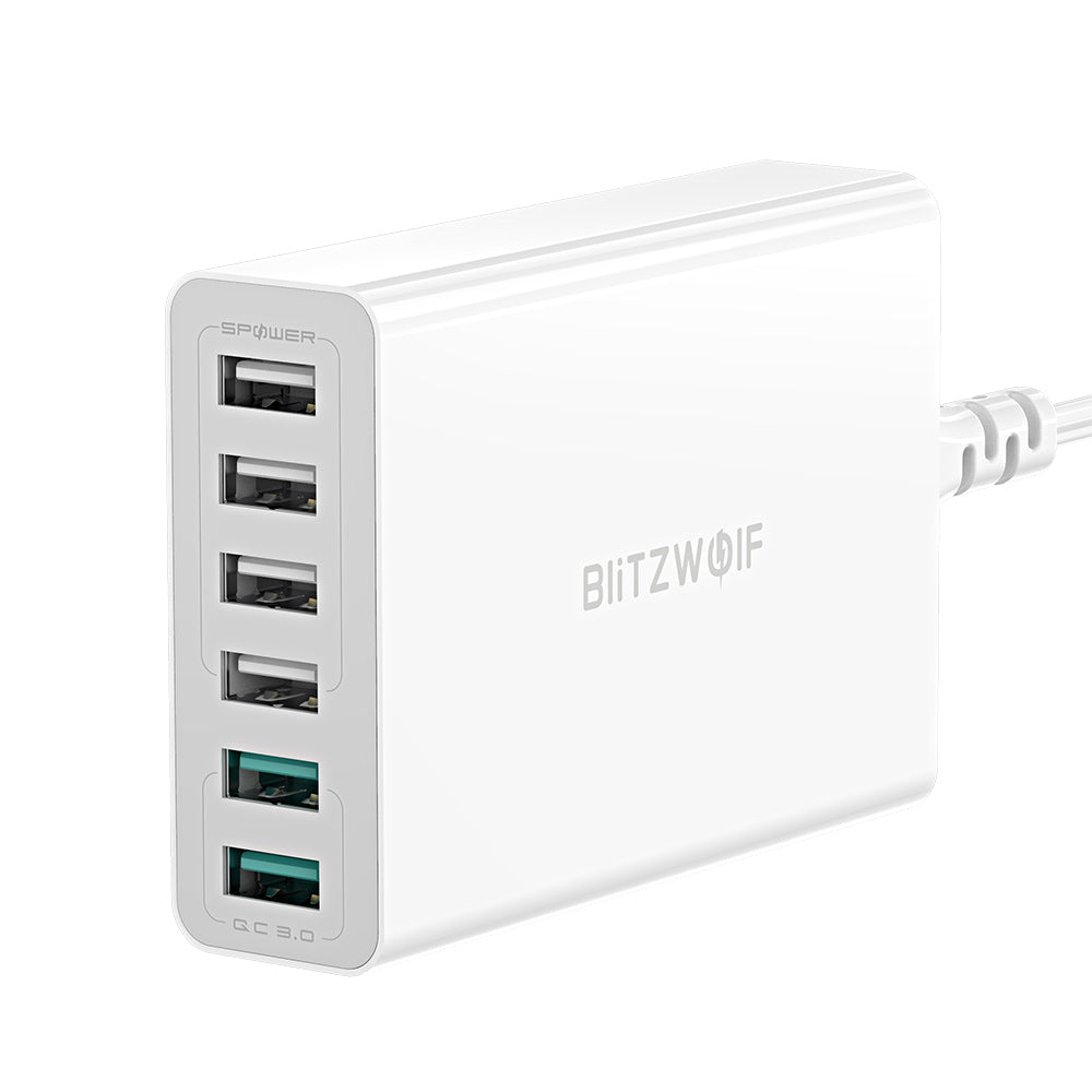 LinkMejor® BW-S15 60W 6-Ports USB Charger Dual QC3.0 Desktop Charging Station Smart Charger EU Plug Adapter