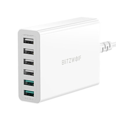 LinkMejor® BW-S15 60W 6-Ports USB Charger Dual QC3.0 Desktop Charging Station Smart Charger EU Plug Adapter