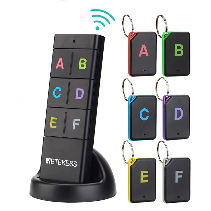 LinkMejor TH104 Wireless Key Finder RF Key Locator Pet Tracker Wallet Tracker Remote Control 1 RF Transmitter 6 Receiver