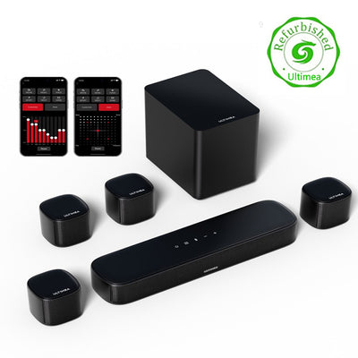 [EU/US Direct] Refurbished Ultimea Aura A40 330W 7.1CH Soundbar bluetooth Soundbar 8 High-Performance Speakers BassMX SurroundX Technology 121 Preset EQ Matrices 6 Adjustable Surround Levels Wired Soundbar Subwoofer Surround System
