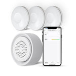 LinkMejor Tuya WiFi Smart Water Leak Alarm with 3 Water Sensors Sound and Light Alerts for Smart Home Automation and Leak Detection