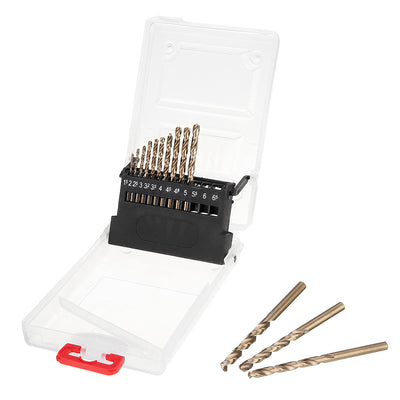 Drillpro M35 Cobalt Drill Bit Set HSS-Co Jobber Length Twist Drill Bits with Plastic Case for Stainless Steel Wood Metal Drilling