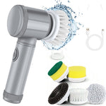 Electric Cleaning Brush Kitchen Bathroom Multifunctional Cleaner Electric Scrubber Bathroom Cleaning Brush USB Rechargeable with 5 Replaceable Brush Heads