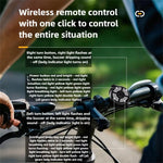 LinkMejor Wireless Remote Control Left Right Turn Signals Bicycle Taillight Intelligent Brake Sensing Safety Warning Cycling Light Type-C Charging Bike Rear Lights for MTB Night Riding