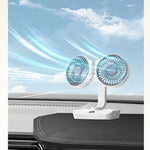 Double Head Desktop Oscillating Fan,360°Rotation USB Rechargeable 4000mAh Battery Powered Portable Automatic Rotating Table Fan 4 Gear Wind,For Home Office Wall Mounted Fan