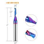 1/4 Inch Shank YK20 Alloy CNC Router Bit Spiral Design Nano Coated Cutter for Aluminum Brass ABS Acrylic HDPE High Precision 35 Degree Angle