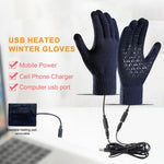 LinkMejor Winter Electric Heated Gloves USB Rechargeable Electric Heated Gloves Warm Gloves for Men Women Motorcycle Snowboard Cycling Unisex Hand Warmer Driving