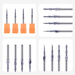 1/8 Inch Shank Tapered CNC Router Bits Ball Nose End Mill Set TiAIN Coated 2 Flute Cutting Tool for Carving Engraving Cutting Wood Metal Acrylic MDF