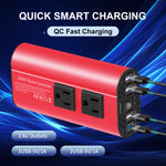 12V to 220V Car Inverter Modified Sine Wave Car Power Converter 500W Peak Power Quick and Smart Charging