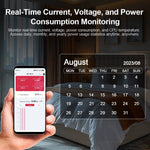 TONGOU Tuya Smart WiFi Energy Meter 1-50A Electric Sensor Real-Time Current Voltage Power Consumption Monitoring Home Assistant Control