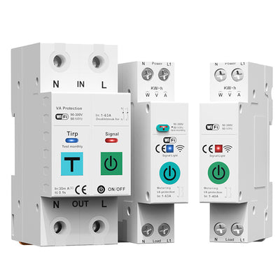 DLQ010/DLQ011/DLQ012 1P40A 2P63A Tuya WiFi Circuit Breaker Smart Home Wireless Remote Control Smart Switch Real-Time Whole-Home Power Monitor Voice Control with Alexa Google Home