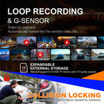 LinkMejor A6709 4 Channel Recording 4K 3 Inch Screen Car DVR Dash Cam GPS WiFi HD Night Vision G Sensor Motion Detection