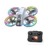 LinkMejor K200 MAX WiFi FPV with LCD Screen Controller HD Dual Camera Electrically Adjustable Optical Flow Hover Automatic Obstacle Avoidance Dazzling 7-Lights Circle Protection Brushless 2.4G 4CH 6-Axis Remote Control Toys RC Drone Quadcopter RTF