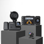 1080P 3 Channel Dash Cam Front and Rear Inside Full HD Recording With Night Vision Wifi Driving Recorder High-Definition Video Parking Monitoring With Night Vision