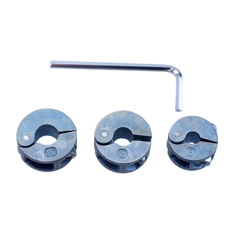 3Pcs MM/Inch Drill Bit Stop Collar Set Zinc Alloy High Precision Depth Control 6mm-10mm 1/4-3/8 Inch Wrench Included Tool Accessories