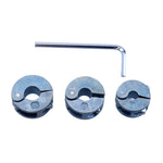 3Pcs MM/Inch Drill Bit Stop Collar Set Zinc Alloy High Precision Depth Control 6mm-10mm 1/4-3/8 Inch Wrench Included Tool Accessories