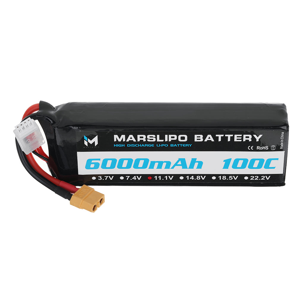 LinkMejor 11.1V 6000mAh 100C 3S Lipo Battery XT60 Plug for RC Drone