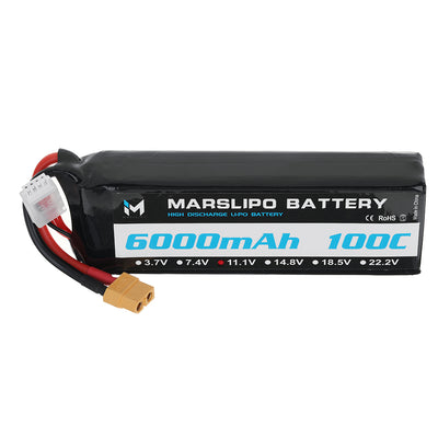 LinkMejor 11.1V 6000mAh 100C 3S Lipo Battery XT60 Plug for RC Drone