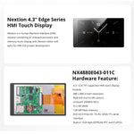 Nextion NX4880E043-011C 4.3 inch HMI Touchscreen Display Capacitive LCD-TFT Panel 480x800 Resolution 128MB Flash Built-in RTC 200MHz MCU
