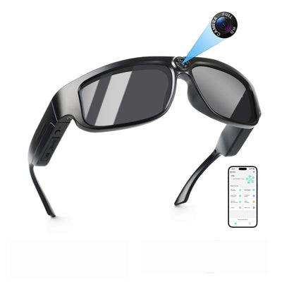 AI Smart Camera Glasses 8MP 1080P HD 156 Languages AI Translation Voice Assistant Touch Control UV400 Eye Protection Long battery Bluetooth Sports Camera for Safety Recording