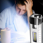 2*LED+5*COB Three Light Sources Flashlight 18650 USB Rechargeable Portable Waterproof  Led Torch With Power Bank Function