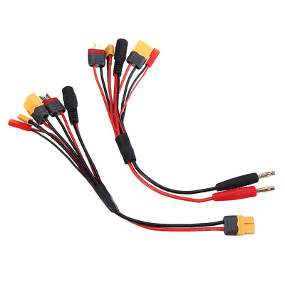 20cm 20AWG 4.0mm Banana Plug to XT60 XT30 DC5.5 T Plug Charger Adapter Cable for IMAX B6 ISDT Charger