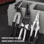 Industrial Chrome Vanadium Steel Aviation Snips 250mm Bent/Straight Head Non-Slip Handle Sheet Metal PVC Cutter HRC56