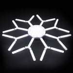 [EU Direct] Elfeland 8-Leaf Foldable Crystal Snowflake LED Ceiling Light E27 Adjustable Shape AC 85~265V Ultra-Bright Wide-Angle Lighting for Home Garage Shop