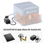 LinkMejor iAP iCube Ultra Air Assist Kit with Low Noise Pump and Cutting Plate for Laser Engraving Cleaner Cuts Less Smoke Stain