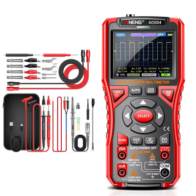 LinkMejor AOS04 Pro Digital Oscilloscope Smart Multimeter 50MS/s Sampling Rate 10MHz Bandwidth Waveform Storage NCV Detection USB Charging Portable