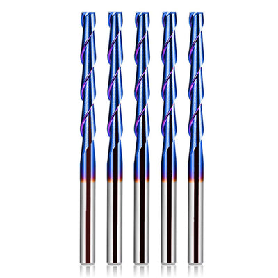 1/5pcs Up Cut Woodworking Router Bit 1/8 Inch Shank 1/8 Inch Cutting Diameter 1 Inch Cutting Length 2 Inch Overall Length Tungsten Carbide CNC Milling Bit