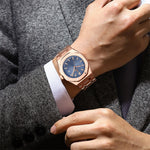 LinkMejor Men's Business Casual Watch Waterproof Luminous Date Stainless Steel Fashion Quartz Wristwatch