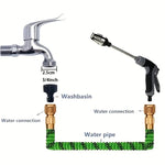 Premium Expandable Magic Car Wash Hose with Long Rod Spray Gun High Pressure Telescopic Design with 3/4 Inch Diameter and US Standard Connector Ideal For Car Cleaning Watering Plants Pet Washing