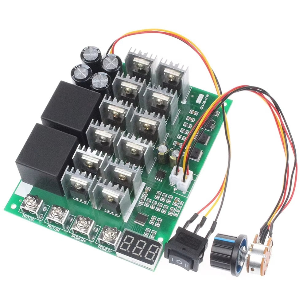 DC Motor Speed Controller Pump PWM Variable Speed Switch Forward/Reverse Rotation Digital Tachometer DC10-55V
