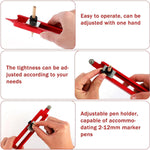 Precise Profile Duplication Tool Contour Gauge Scribe Adjustable Lockable Design Versatile Application 300mm Length