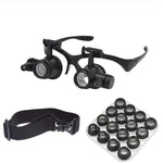2.5X 4X 6X 8X 10X 15X 20X 25X Double Eye Loupe Head Wearing Head-Mounted Repair Jeweler Watch Clock Magnifier
