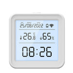 Tuya TH08 Wi-Fi Zigbe Temperature Humidity Sensor Hygrometer Wireless Alexa Google Compatible Backlight Feature Low Battery Reminder Remote Home Monitoring 24H Time Display