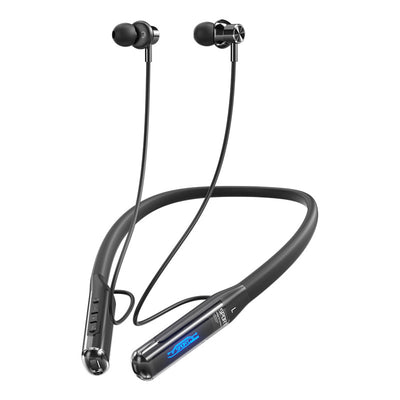 LinkMejor BT-125 Headphone Neckband bluetooth Earphone HiFi Surround Stereo Dual Mic ENC Call Noise Cancelling LED Digital Display Flexible Neckband Headphones