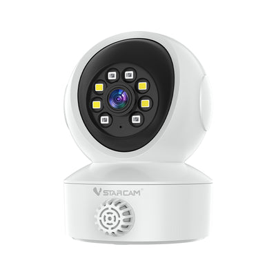 LinkMejor CS49LM 3MP HD Smart Indoor Network Security Camera with Smoke Gas Detector PTZ Color Night Vision Human Tracking Two Way Audio Wireless WiFi Camera